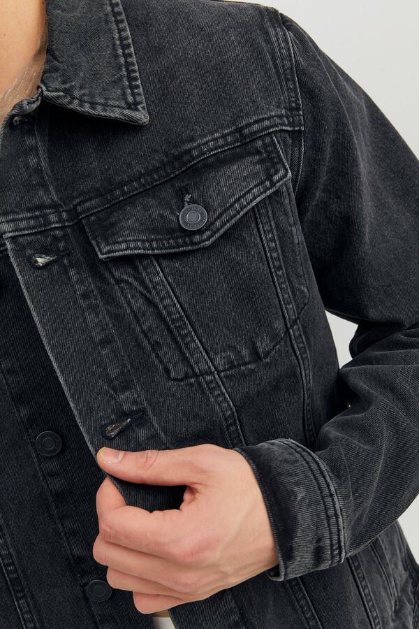 Jack & Jones Blus&atilde;o de ganga regular preto