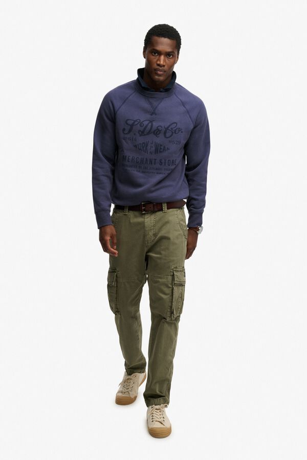 Superdry Sweatshirt gola redonda logo azul