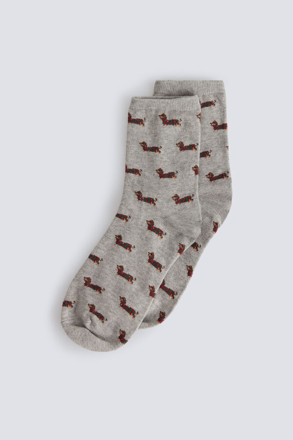 Springfield Calcetines perrito salchicha gris