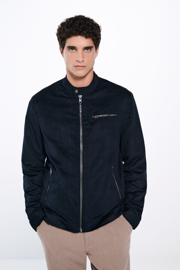 Springfield Faux suede jacket blue
