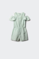 Springfield Kids Jardineiras curtas de riscas para menina cru