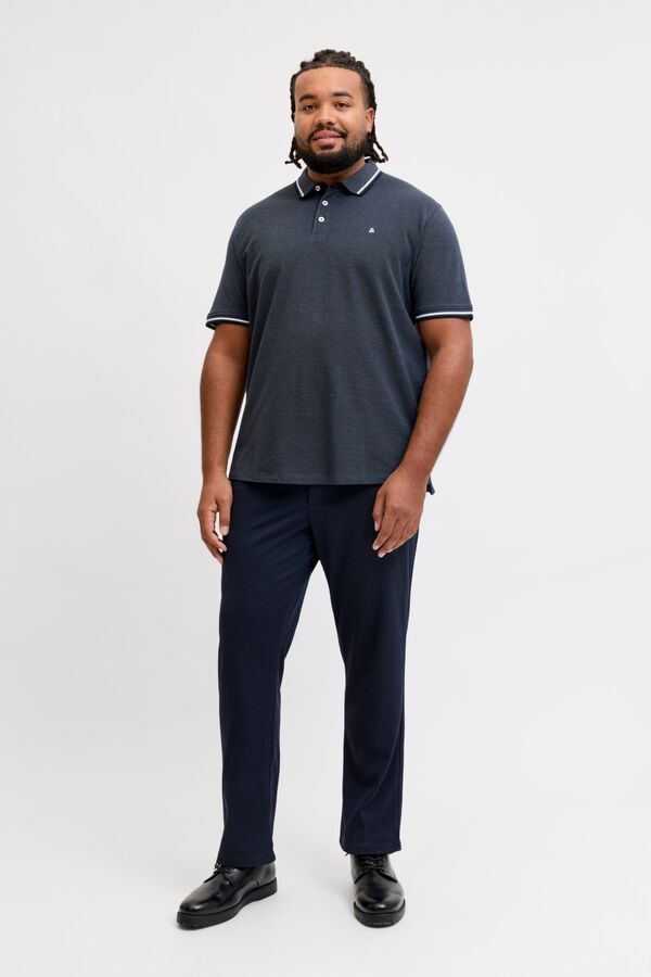 Jack & Jones PLUS Polo regular em piqu&eacute; cinzento