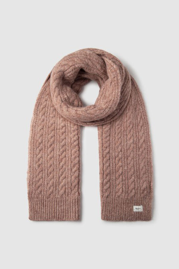 Pepe Jeans Cachecol de malha trançada rosa