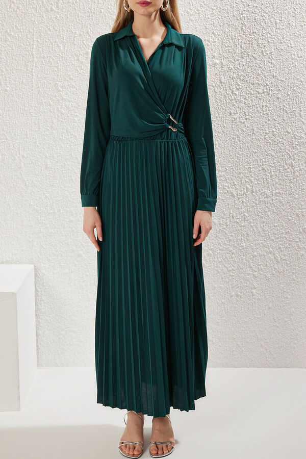 Trendyol Vestido plissado verde