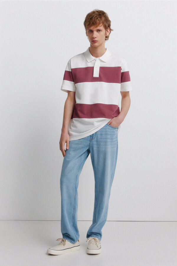 Springfield Polo piqu&eacute; color block regular fit branco