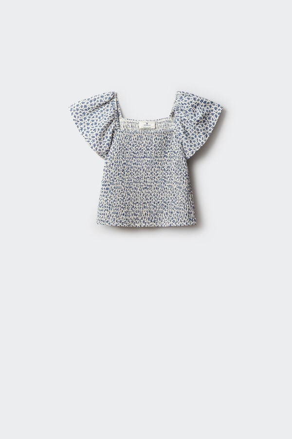 Springfield Kids Top flores menina azul