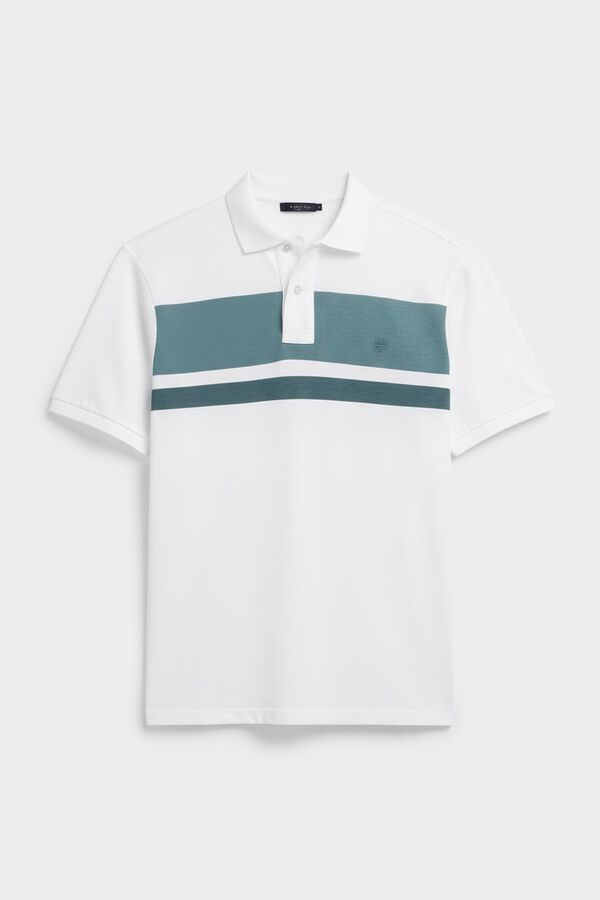 Springfield Polo de piqu&eacute; riscas estampadas regular fit azul