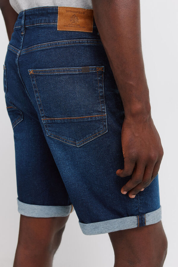 Springfield Bermudas slim fit leve de ganga azul