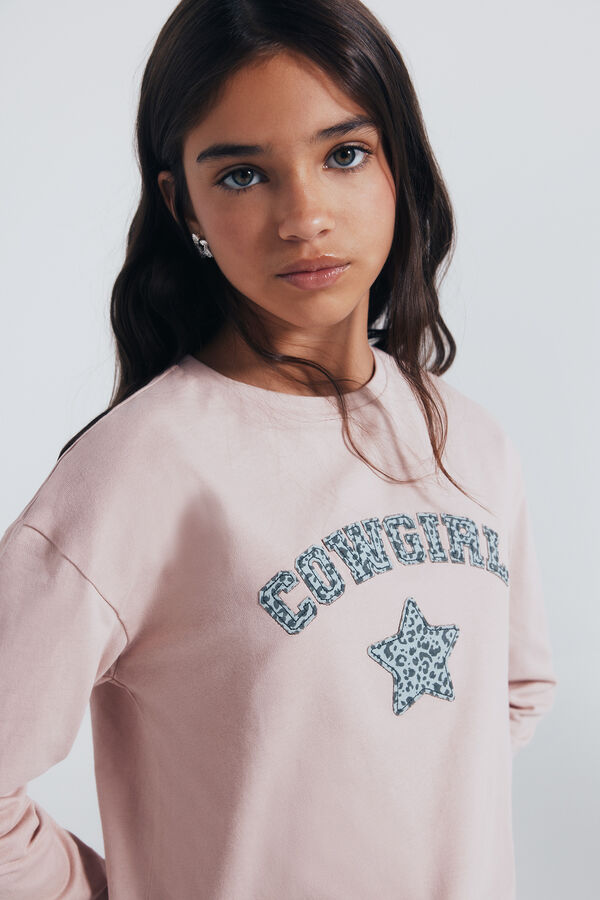 Springfield Kids Camiseta manga comprida estilo cowgirl rosa