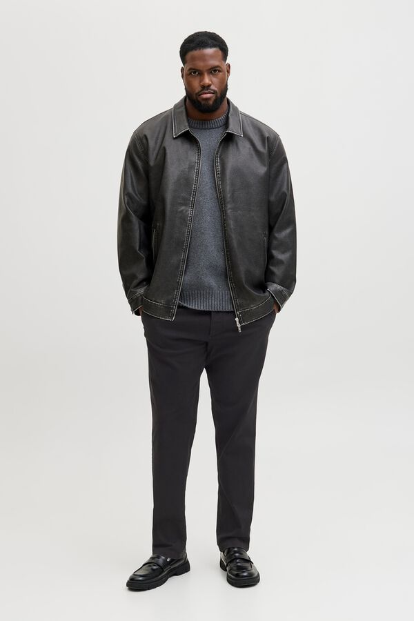 Jack & Jones PLUS Cal&ccedil;as chino slim preto