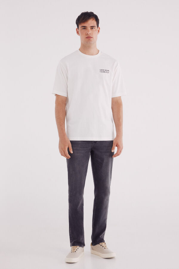 Springfield Calça jeans slim cinza escuro cinzento