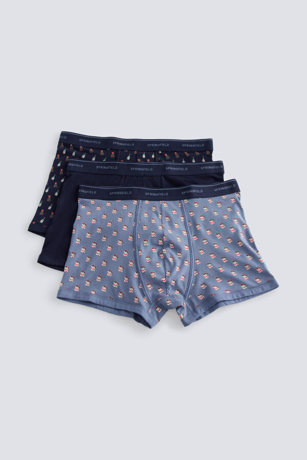 Springfield Pack 3 boxers Japon azul