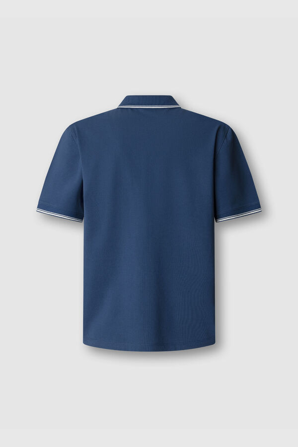Pepe Jeans Polo piqu&eacute; regular com logo azul