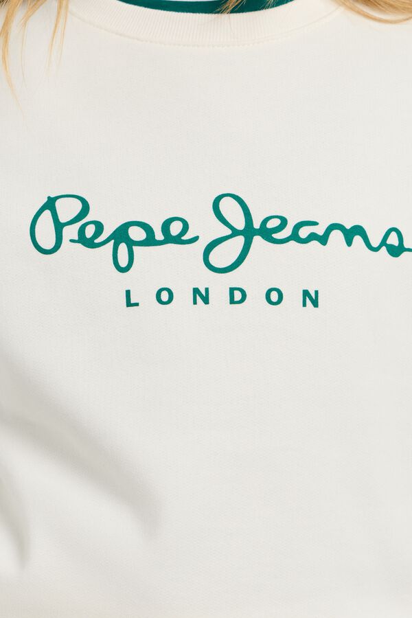 Pepe Jeans Sweatshirt de gola redonda com logo bege