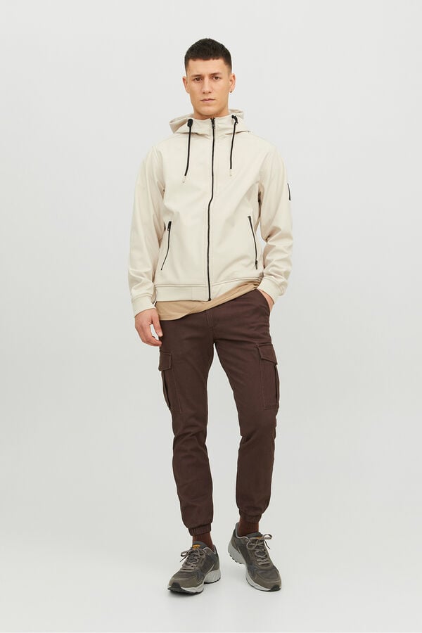 Jack & Jones Jaqueta softshell com capuz. cinzento