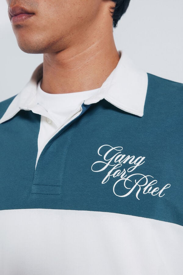 Springfield Polo rugby manga larga azul