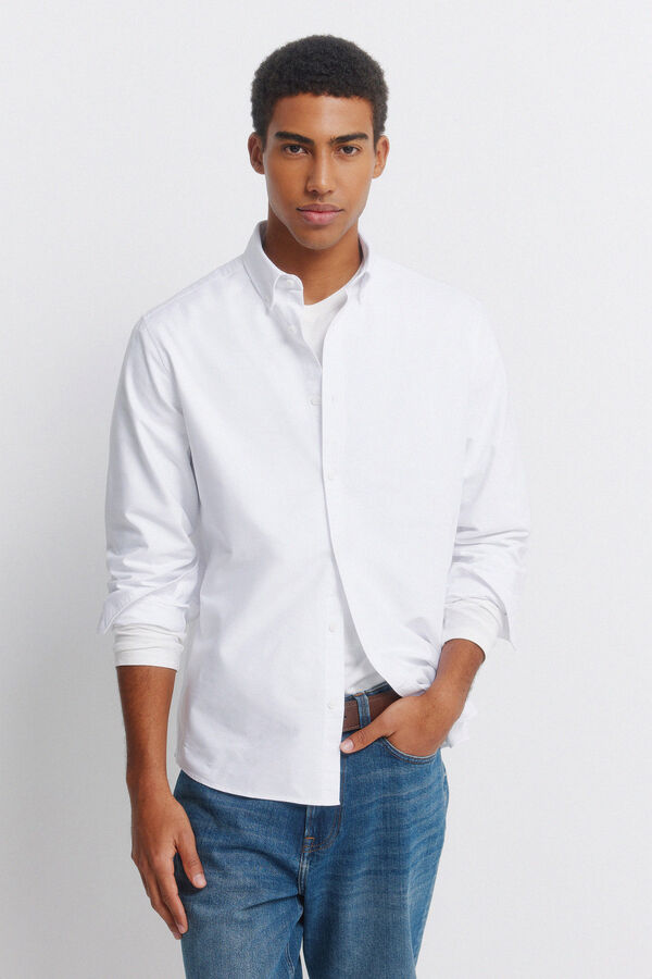 Springfield Camisa oxford sem vincos branco