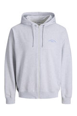 Jack & Jones Sweatshirt com fecho-&eacute;clair, estilo descontra&iacute;do cinzento
