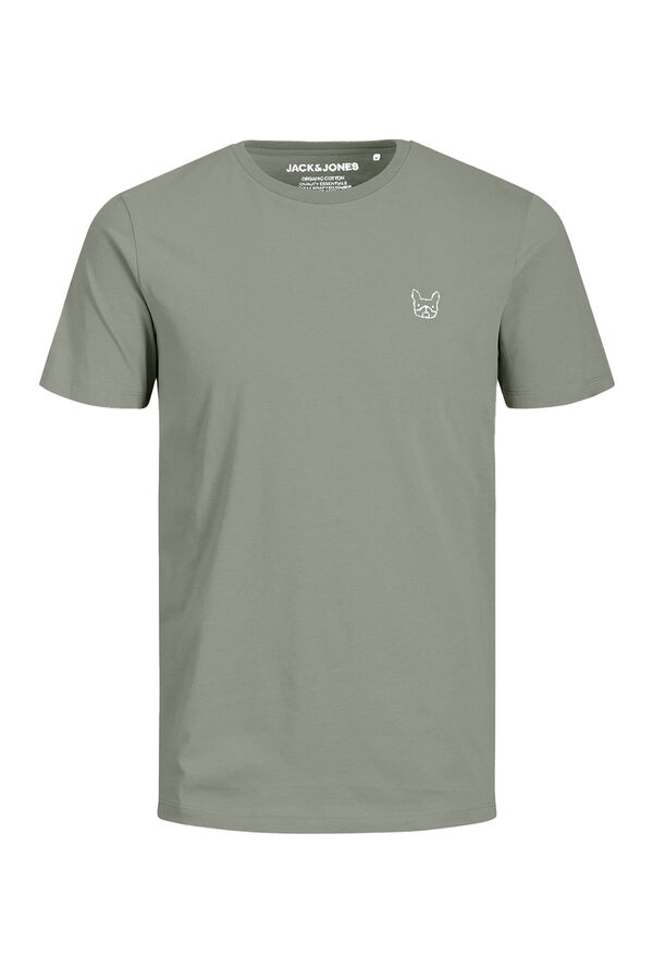 Jack & Jones T-shirt slim bordada verde