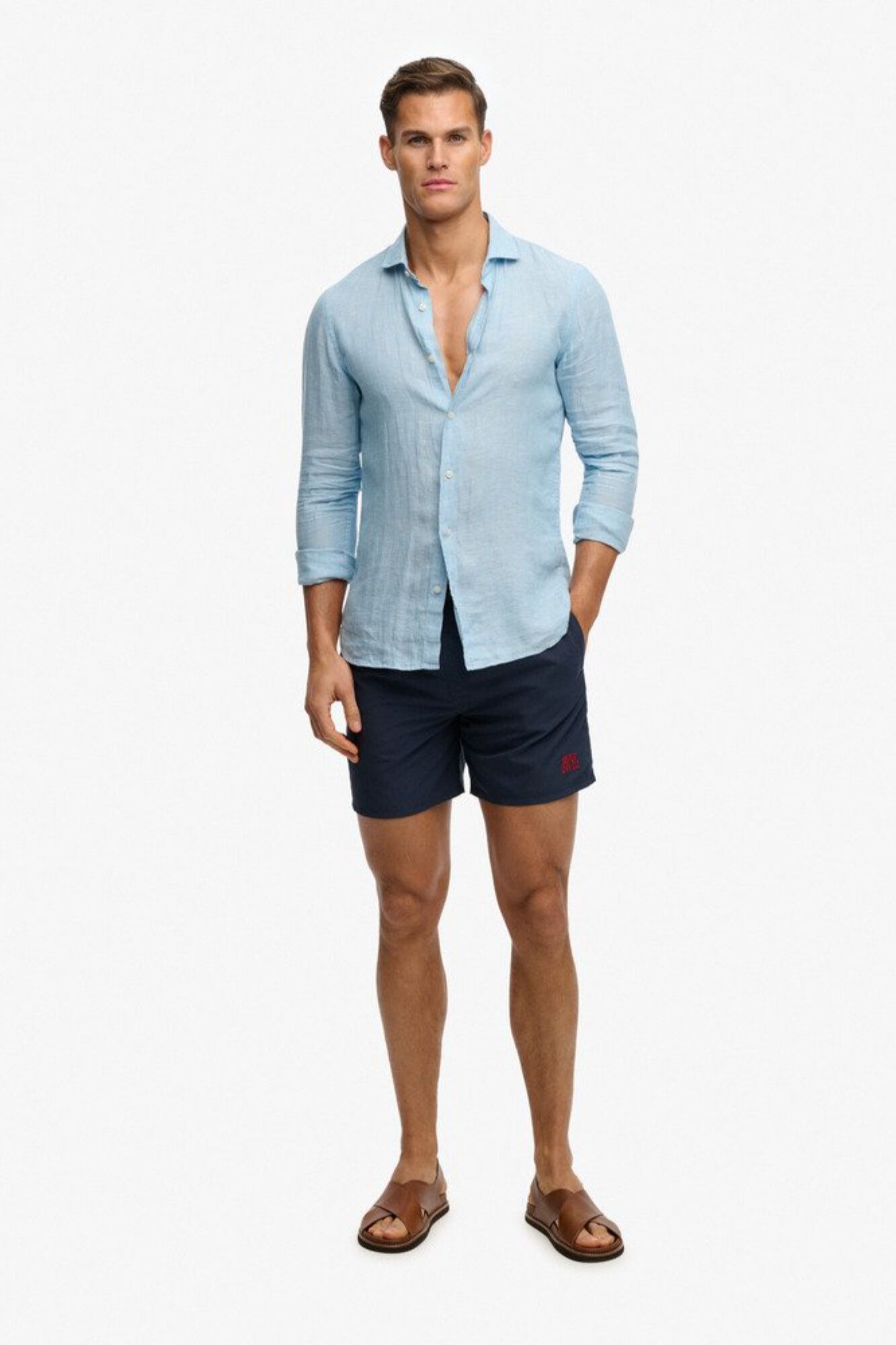 Superdry Fato de banho liso b&aacute;sico com logo