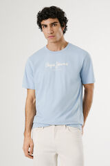 Pepe Jeans Camiseta de manga curta com logo frontal. azul