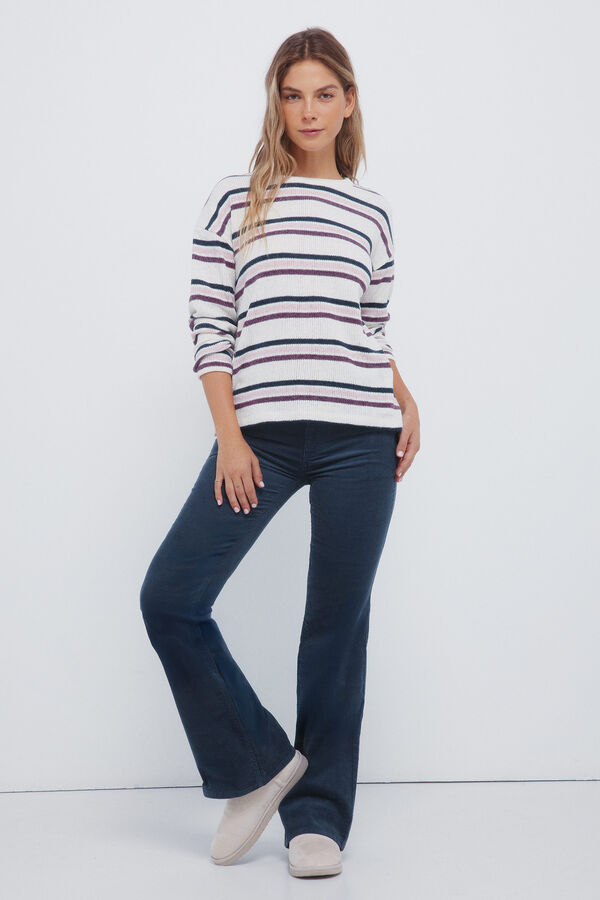 Springfield Camisola chenille risca dupla vison