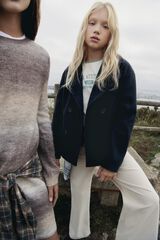 Springfield Kids Sobretudo curto de pano para menina azul