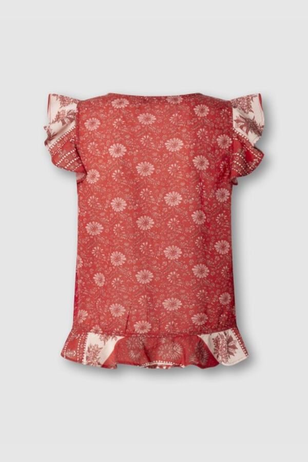 Pepe Jeans Top sem mangas com folhos vermelho