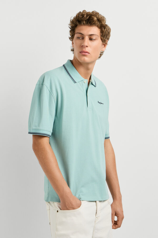 Pepe Jeans Polo piqu&eacute; regular com logo azul