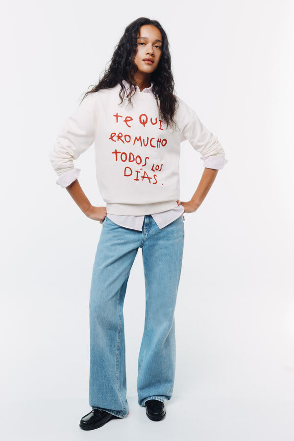 Springfield Sweatshirt "Te quiero mucho todos los d&iacute;as" bege