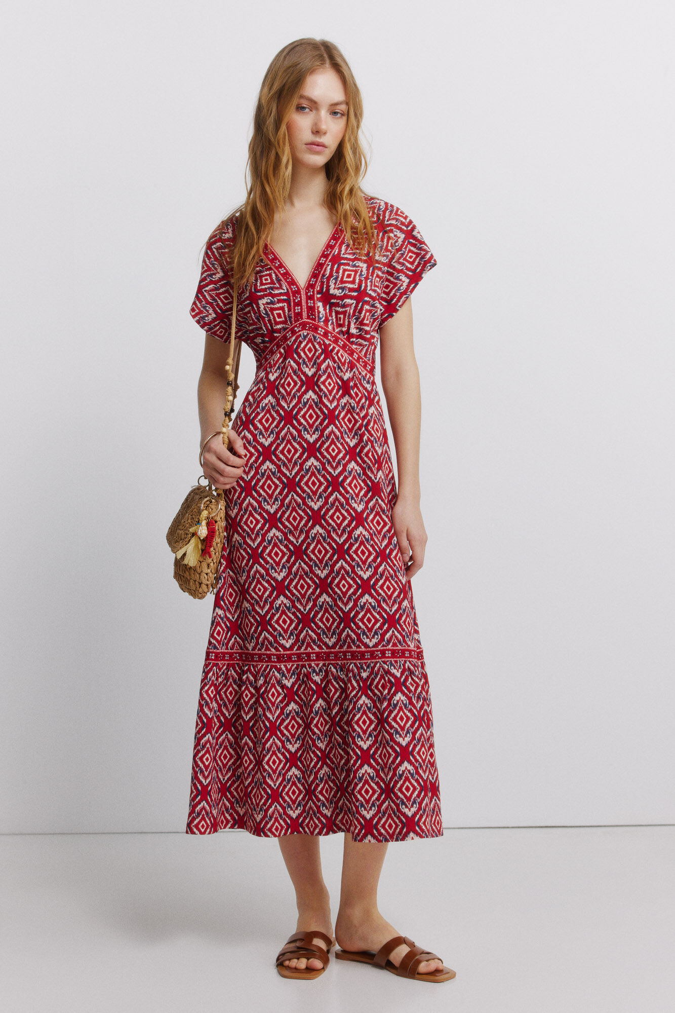 Springfield Vestido estampado cenefa