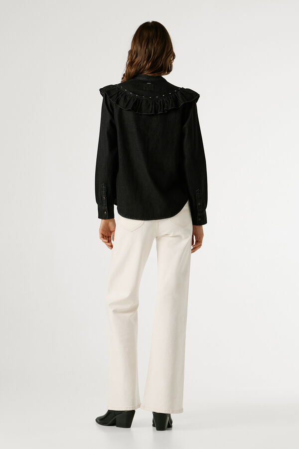 Pepe Jeans Camisa de ganga de manga comprida preto