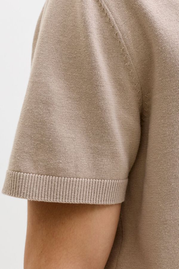 Jack & Jones Polo de malha regular fit em algod&atilde;o cru