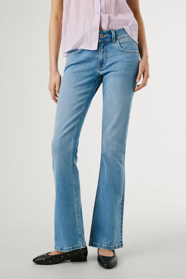Pepe Jeans  Pantalón denim flare tiro bajo Pimlico azul
