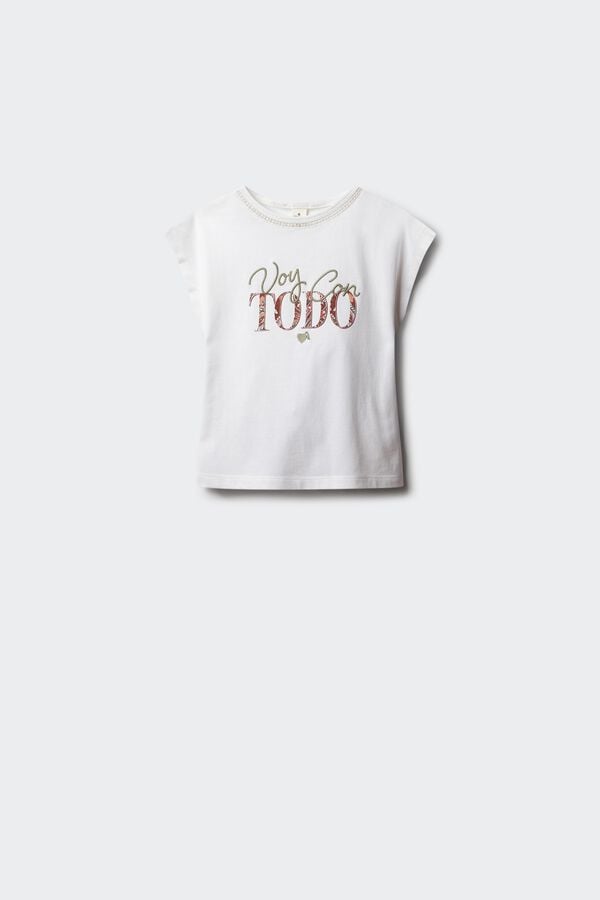 Springfield Kids T-shirt "Vou com tudo" bege
