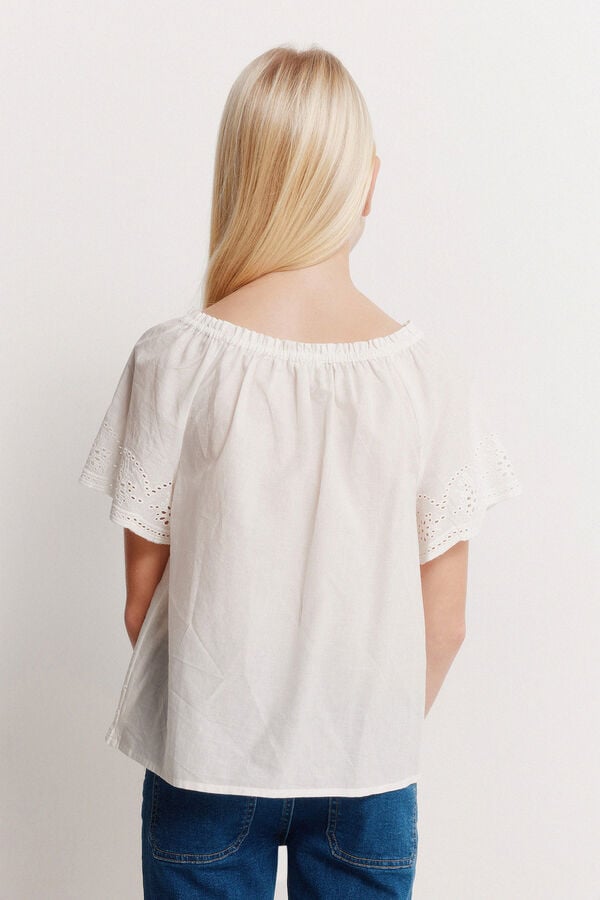 Springfield Kids Blusa bordada para menina branco