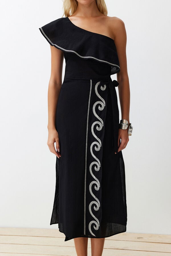 Trendyol Conjunto top e cal&ccedil;a bordado preto