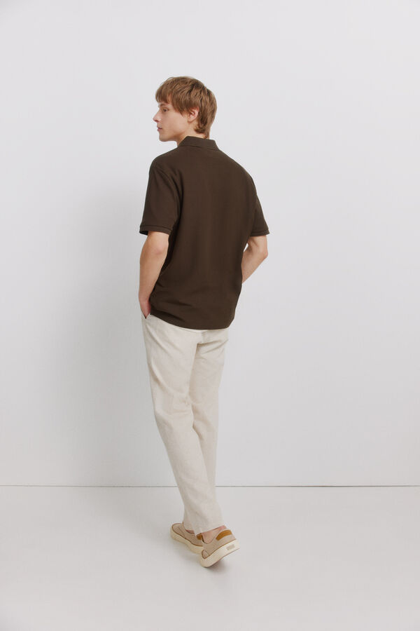 Springfield Cal&ccedil;as chino em linho comfort fit branco