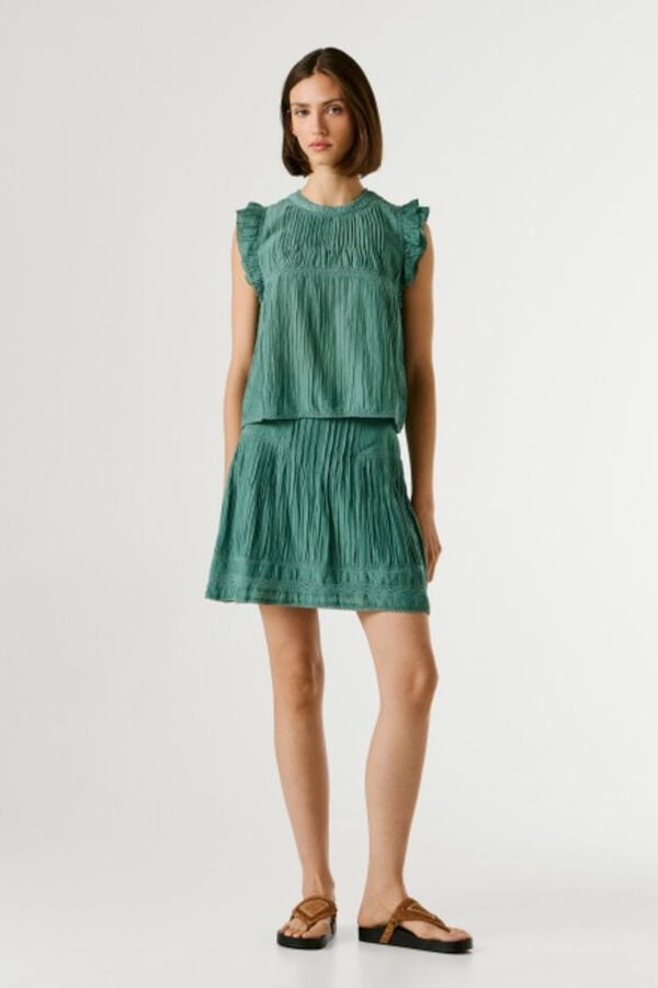 Pepe Jeans Camisa manga borboleta azul