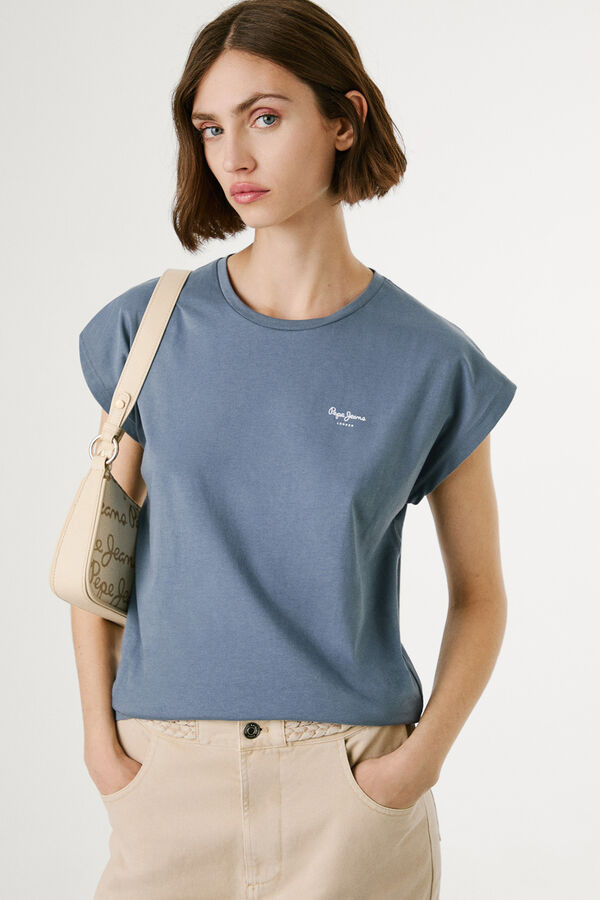 Pepe Jeans Camiseta Logo Estampado Fit Slim azul