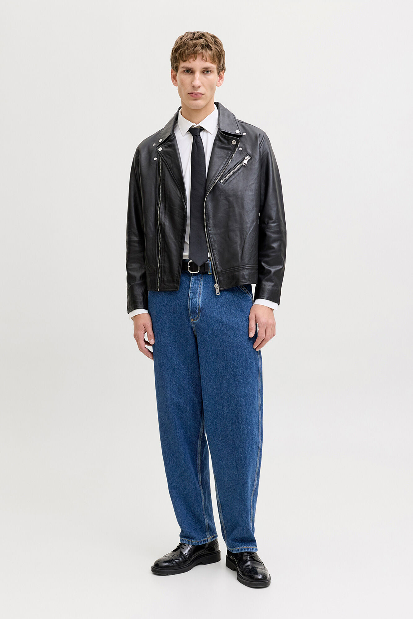 Jack & Jones Jeans baggy tiro alto algod&oacute;n