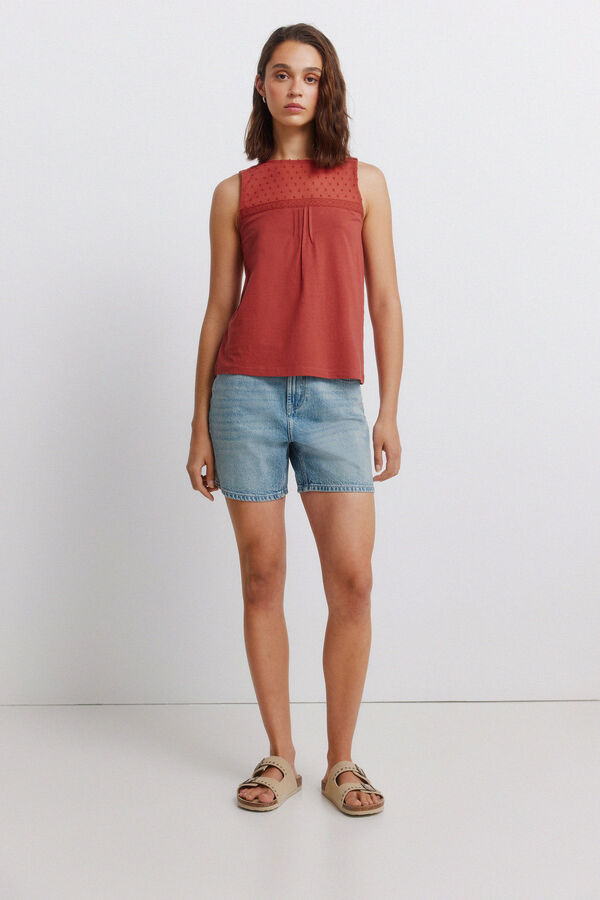 Springfield T-shirt al&ccedil;as plumeti vermelho