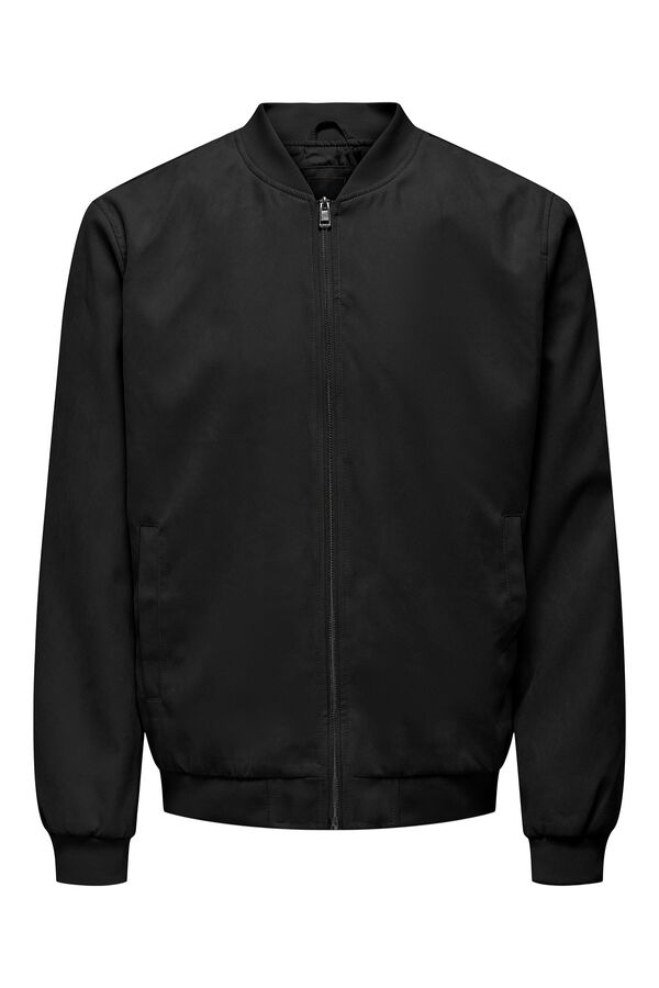 Only & Sons Blus&atilde;o estilo bomber em camur&ccedil;a preto