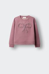 Springfield Kids Sweatshirt la&ccedil;o tule menina rosa