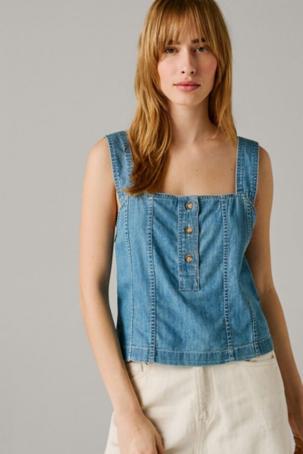 Pepe Jeans Colete leve em denim azul