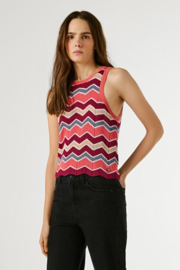 Pepe Jeans T-shirt de manga curta gola redonda vermelho