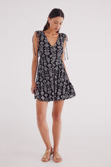 Springfield Vestido corto estampado étnico negro