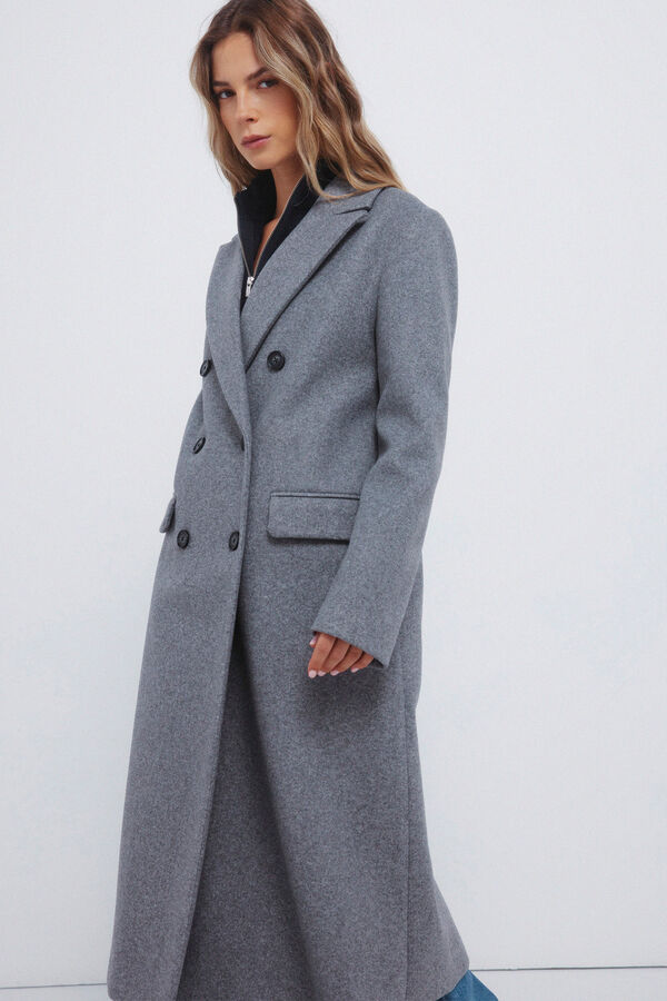 Springfield Sobretudo longo trespassado cinzento