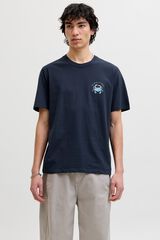 Jack & Jones Camiseta loose fit algod&oacute;n azul