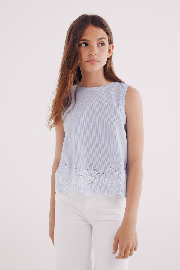 Springfield Kids Blusa mangas para meninas azul